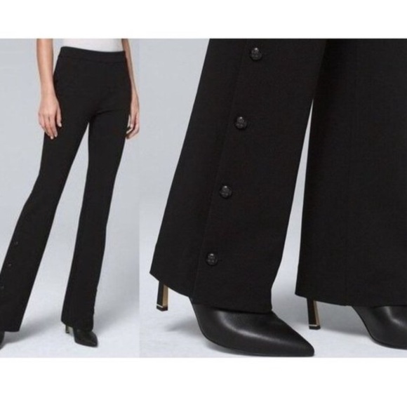 White House Black Market Skinny Boot Pants With Button Details- Size 12 - Picture 1 of 9